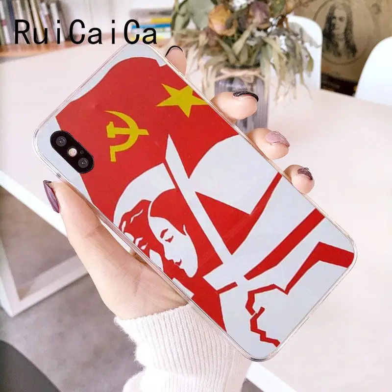 RuiCaiCa чехол для телефона из ТПУ с флагом гранж СССР iPhone 8 7 6 6S Plus X XS MAX 5 5S SE XR 10 |