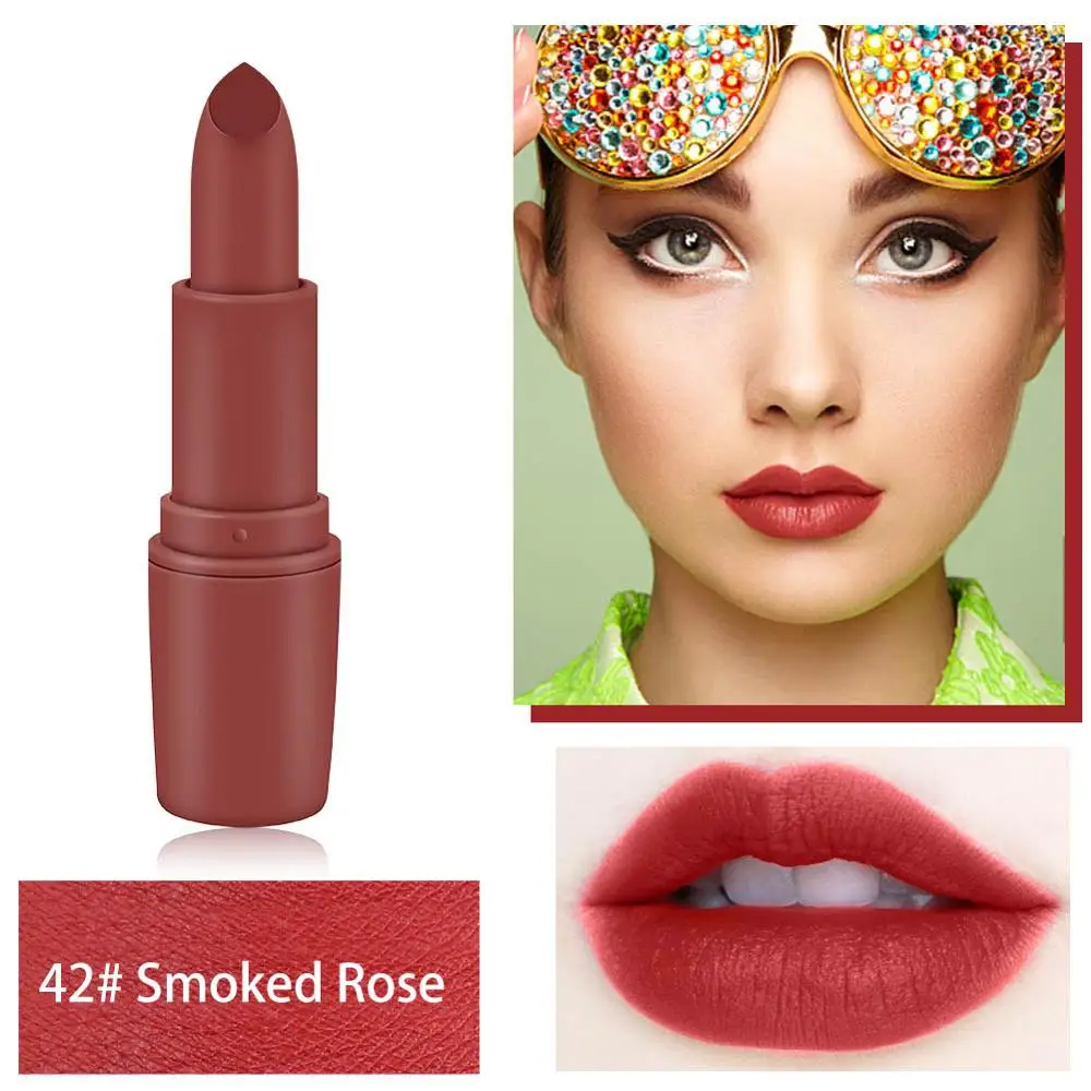 42 MISS ROSE, сексуальная, Обнаженная, красная, матовая губная помада, водостойкая, бархатная губная помада, стойкие, коричневые пигменты, макияж, легко носить, красота, губы - Цвет: 42