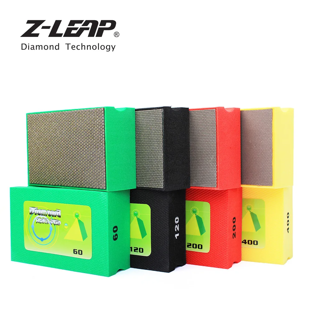 Z-LEAP Алмазная ручная Полировочная площадка гальванопокрытие Алмазная ручная подушечка со спинкой пенопластовая стеклянная полировка шлифовальная керамическая плитка абразивный инструмент