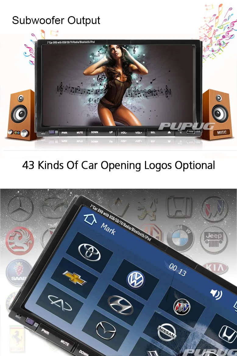 7 ''HD в тире Bluetooth GPS навигации автомобиля DVD CD MP3 плеер универсальный 2 DIN