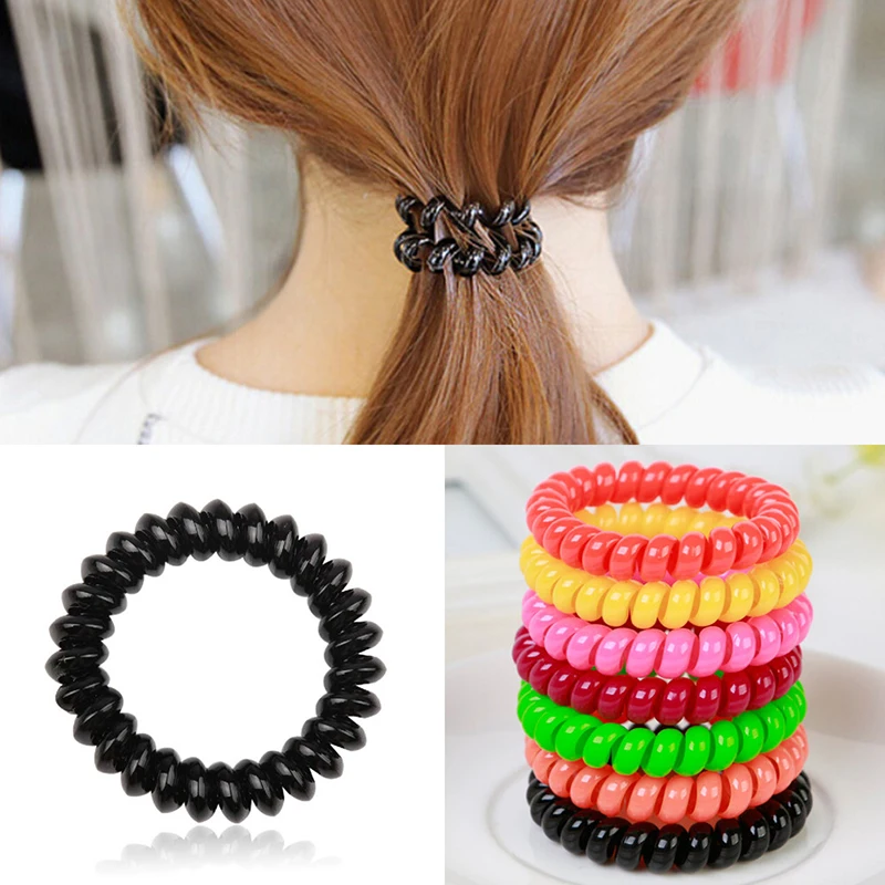 

10pcs Candy Color Gum Telephone Wire Elastic Hair Bands Headband Scrunchy Women Girls Hair Accessories Hair Tie Rubber Band