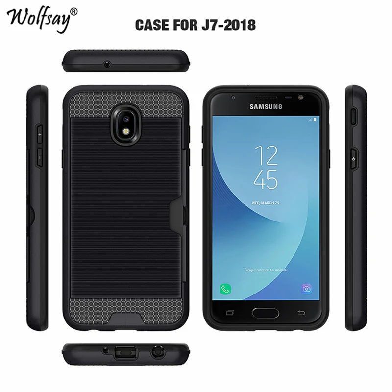 Чехол для samsung Galaxy J7 2018 защитный силиконовый Жесткий чехол телефона держатель