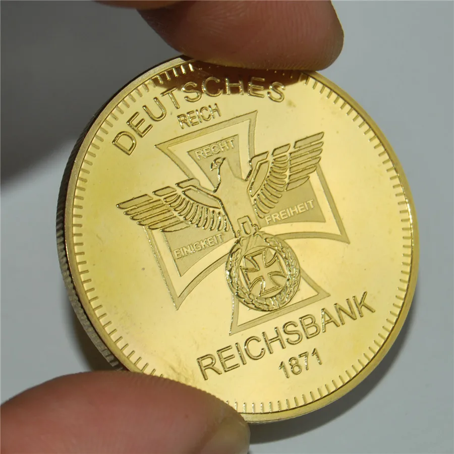Розница 20 шт./лот 24KT немецкие монеты 24K позолоченные Плакированные круглые 1871
