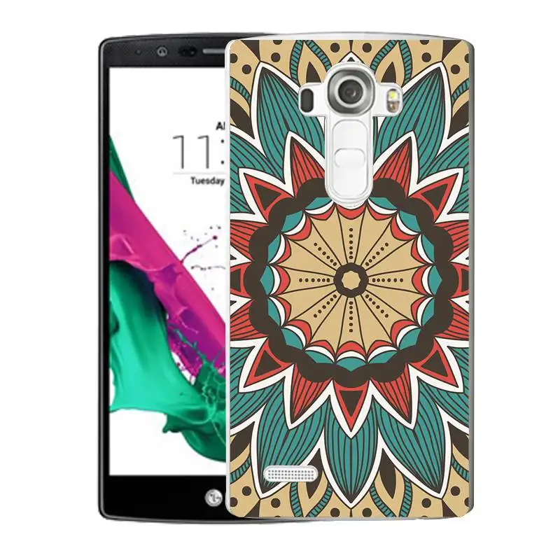 Qmswei ТПУ прозрачный телефон чехол для LG K3 K4 K5 K8 Мандала Флора роспись Дизайн siliconesoft