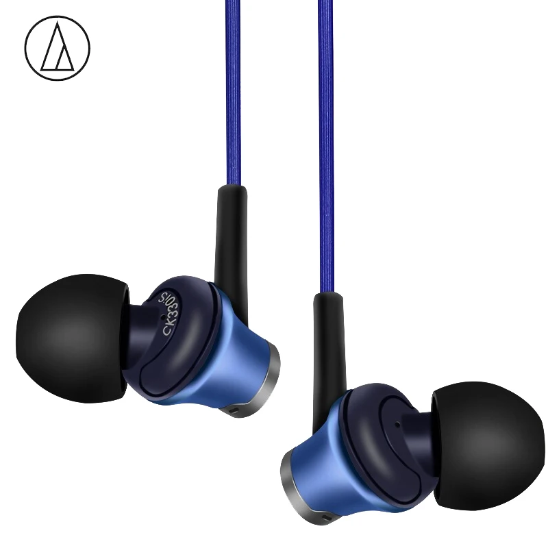 Audio-Technica ATH-CK330IS проводные наушники 3,5 мм разъем в уши с микрофоном проводное управление для Xiaomi huawei Oppo и т. Д