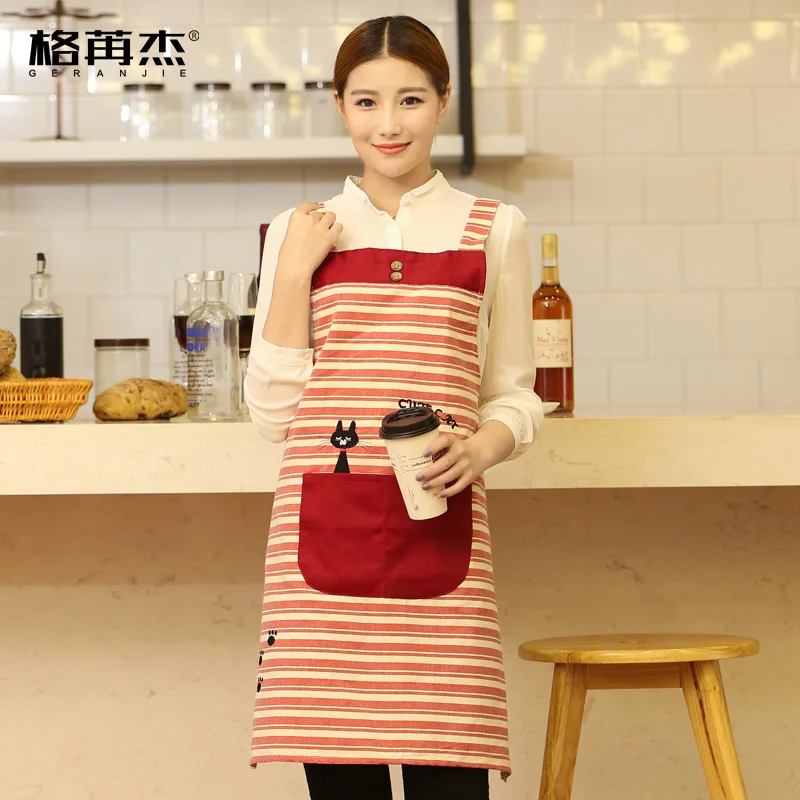 

Хлопковый фартук с нагрудником с карманом для мужчин и женщин, мужской шеф-повар, для приготовления выпечки, кухни, кофейного столика, с логотипом