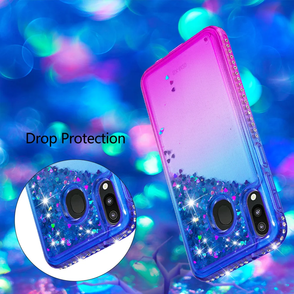 Для samsung Galaxy M20 Алмазный кейс с переливающимся градиентом Coque для м 20 Роскошные