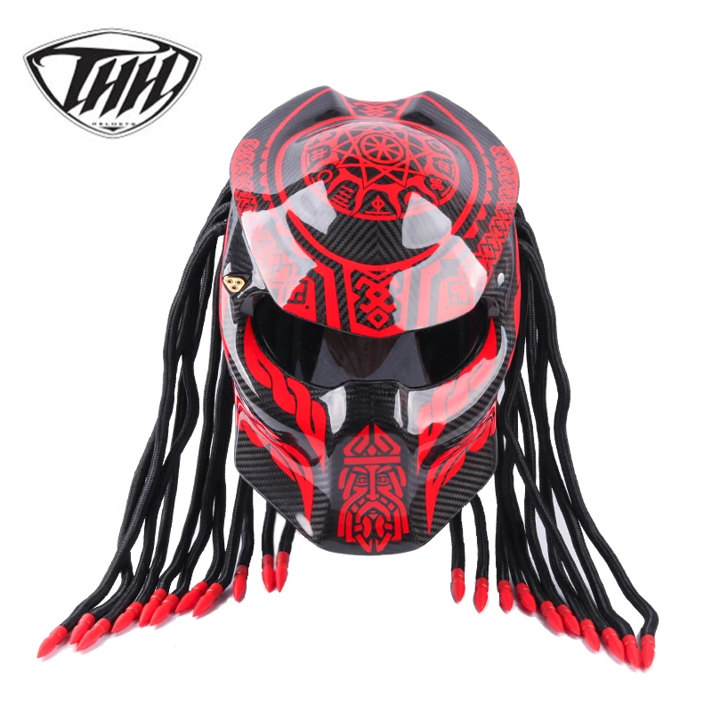 Kopen Predator Koolstofvezel Motorhelm Hoge Kwaliteit Full Face Helmen Capacete Casco Dot Goedgekeurd