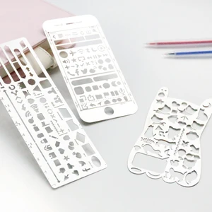 Кавайные милые фотообои Полые Металлические Линейки трафареты канцелярский список школьные офисные принадлежности sl1701