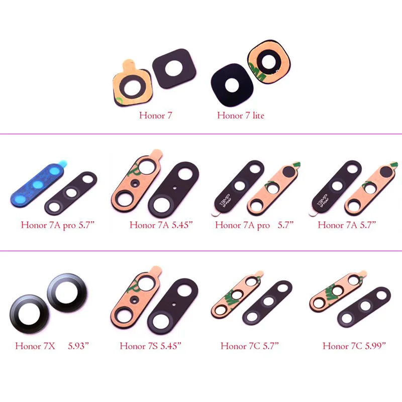 

100pcs/lot Rear back camera lens glass replacement for Huawei Honor 7A pro Honor 7C 7X 7S 7 honor7 lite