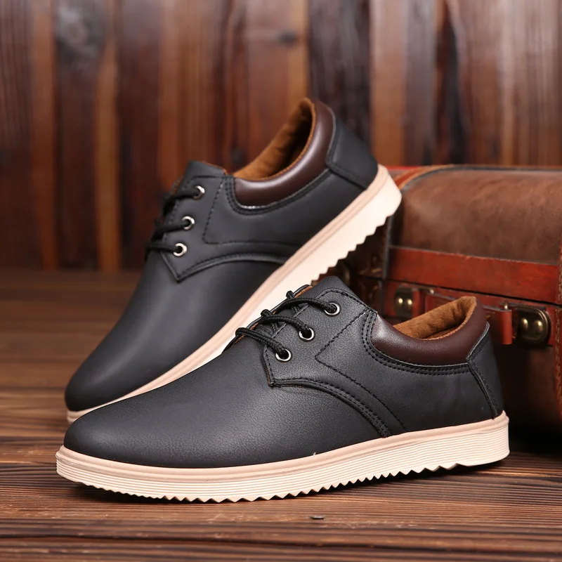 New Leather Shoes Men's Flats Oxfords Fashion Design Men Causal Lace-Up For Sneaker Oxford | Обувь