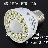 10pcs whitewarm white e27 110v 220v 85 265v 45 leds pir switch motion sensor bulb detector light lamp