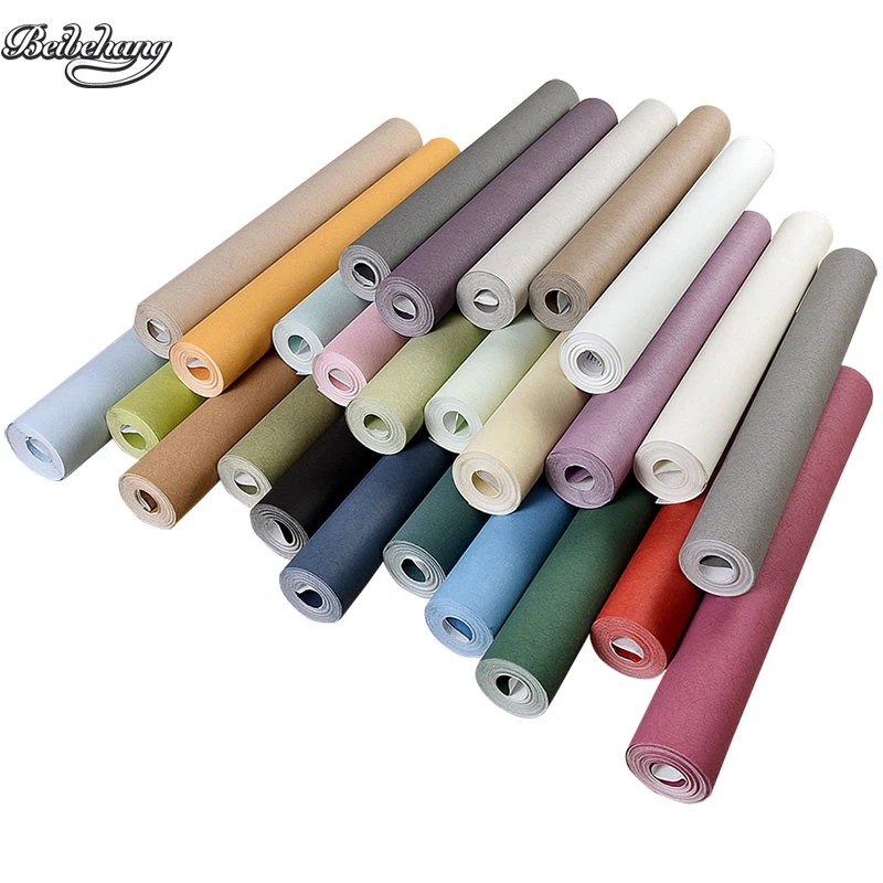 

beibehang l non - woven long - fiber pure plain simple modern wallpaper living room bedroom TV background home decoration