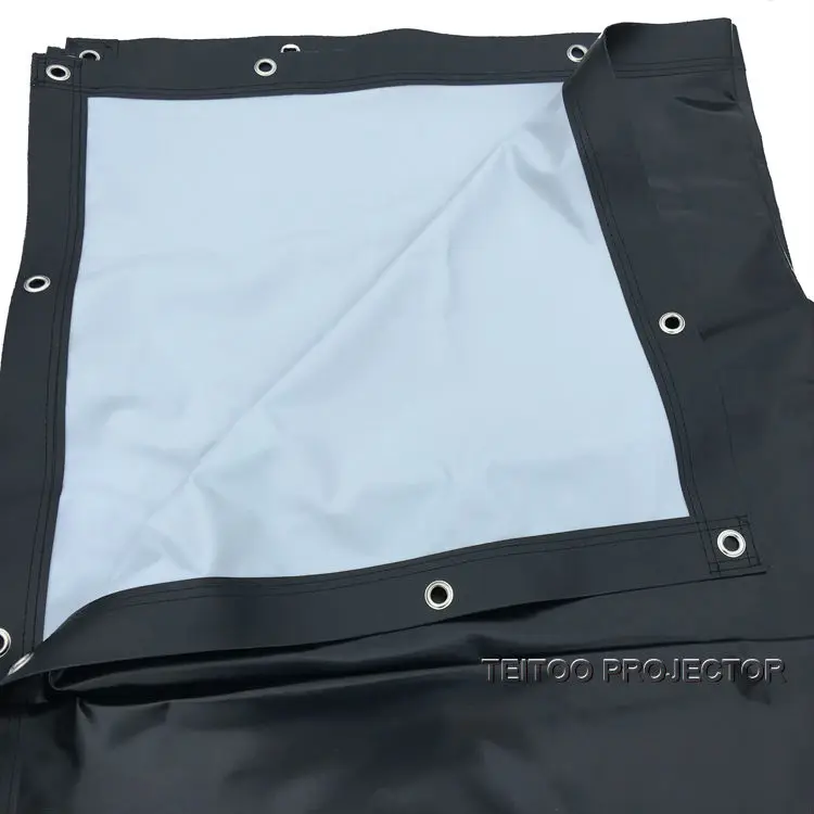 120 Inches 4:3 PVC Soft Gray-Black Projection Screen Curtain Film for HD Home Theater TV Video Projector Outdoor Outside Movies |