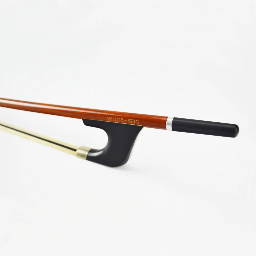 Фото Pernambuco Double Bass Bow Natural White Hybrid Black Horse Hair Warm Mellow and Wild Tone MELLOR Solo Level S20G Accessories №2
