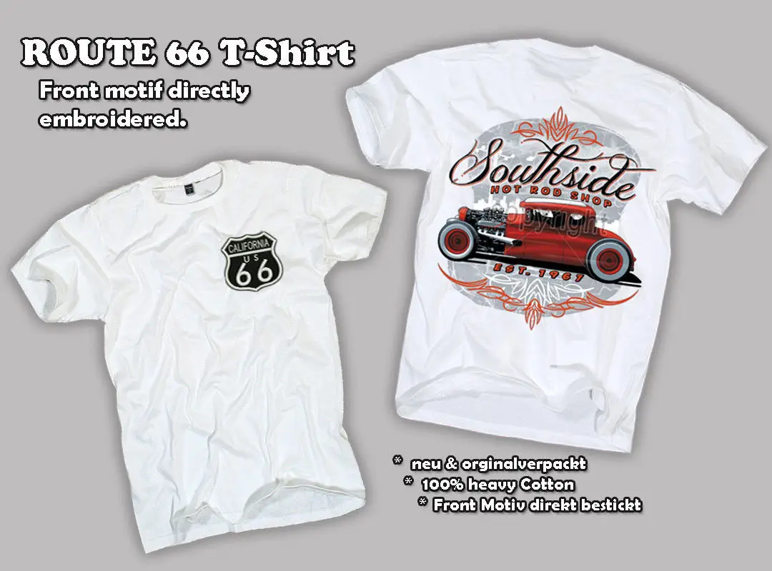 Футболка мужская рокабилли Old Skool S Xl тенниска на заказ в винтажном стиле Route 66