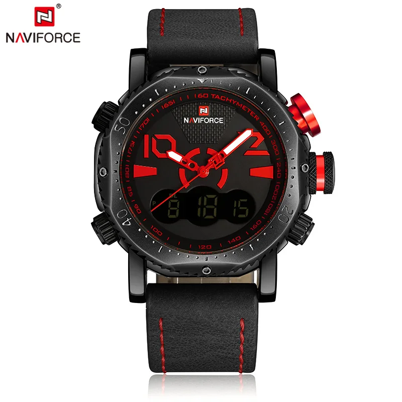 BRB NAVIFORCE мужские спортивные часы с двойным дисплеем часы мужские светодиодный Цифровые Аналоговые электронные кварцевые часы 30 м водонепроницаемые мужские часы - Цвет: BRB