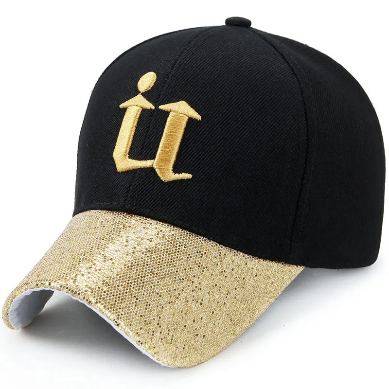 Модная бейсболка с блестящими изогнутыми краями для мужчин и женщин вышивкой