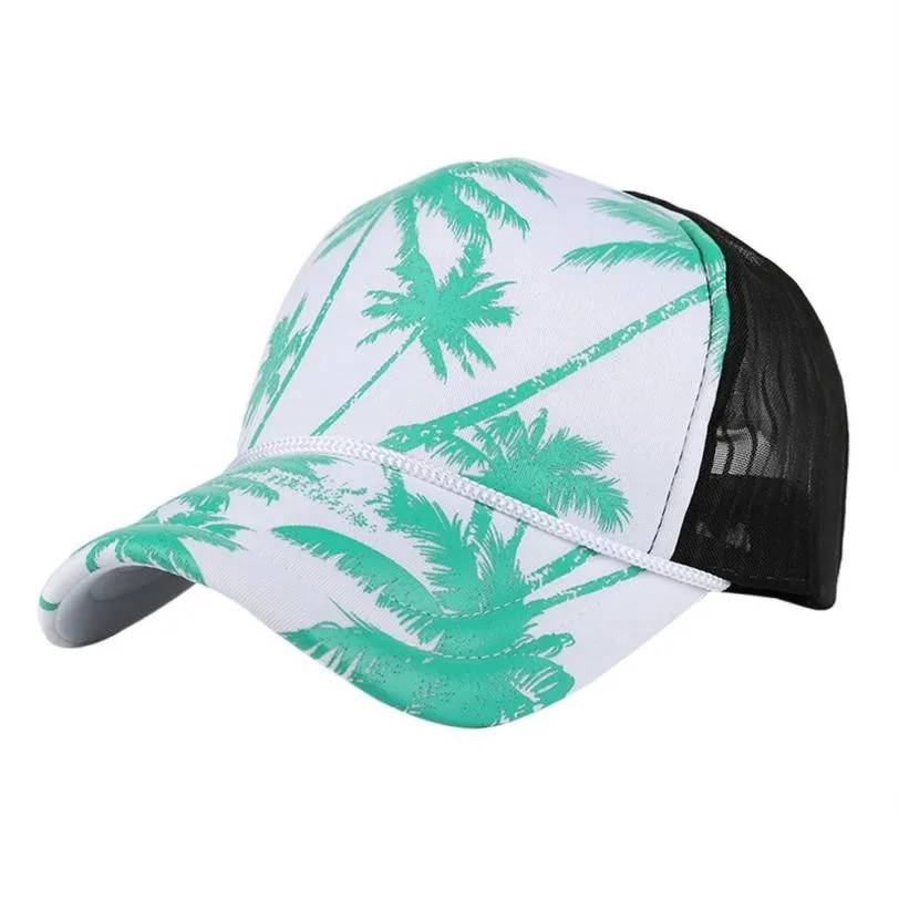 Женская и мужская бейсбольная кепка с принтом кокосовой пальмы Snapback в стиле