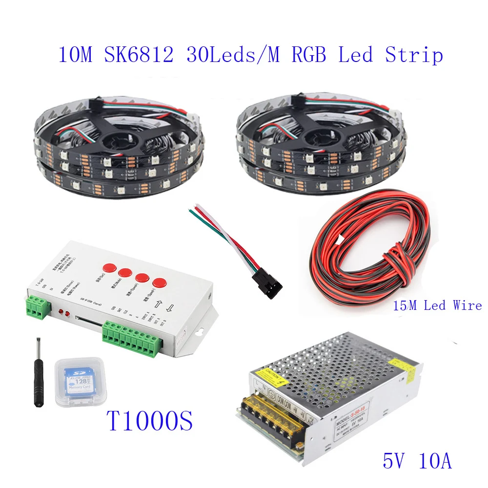 25 м 20 15 10 5 WS2812B Светодиодная лента IC 30 светодиодов/м RGB умная Пиксельная полоса +