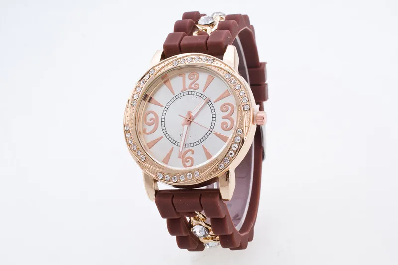 2018 фирменные модные силиконовые часы с кристаллами желе женские часы|feminino|feminino