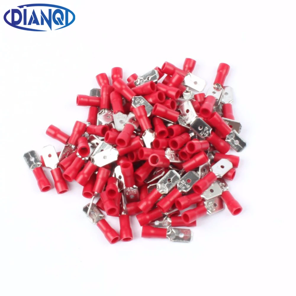 

DIANQI MDD1.25-250 male Insulated Spade Quick Connector Terminals Crimp Terminal AWG MDD1-250 100PCS/Pack MDD