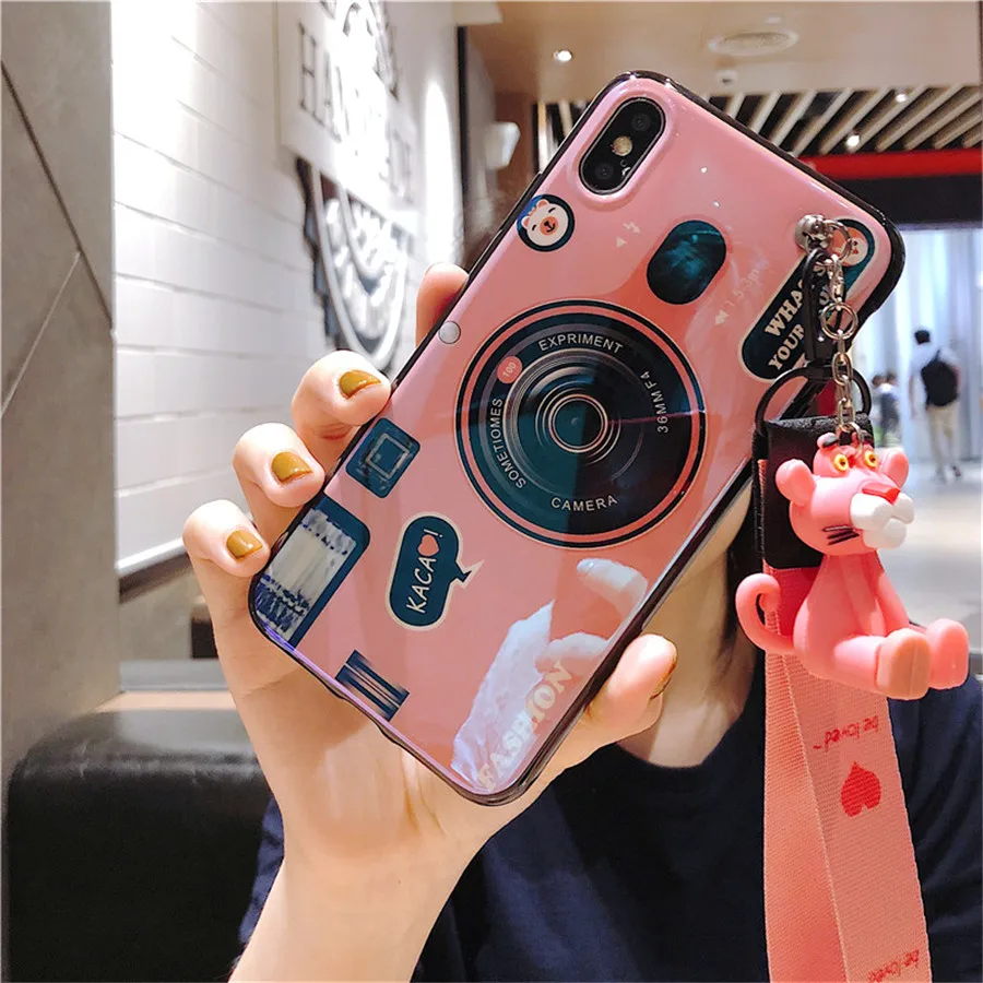 Чехол для xiaomi mi 9 ретро камера 3D игрушка подставка ремешок мягкий чехол телефона 6