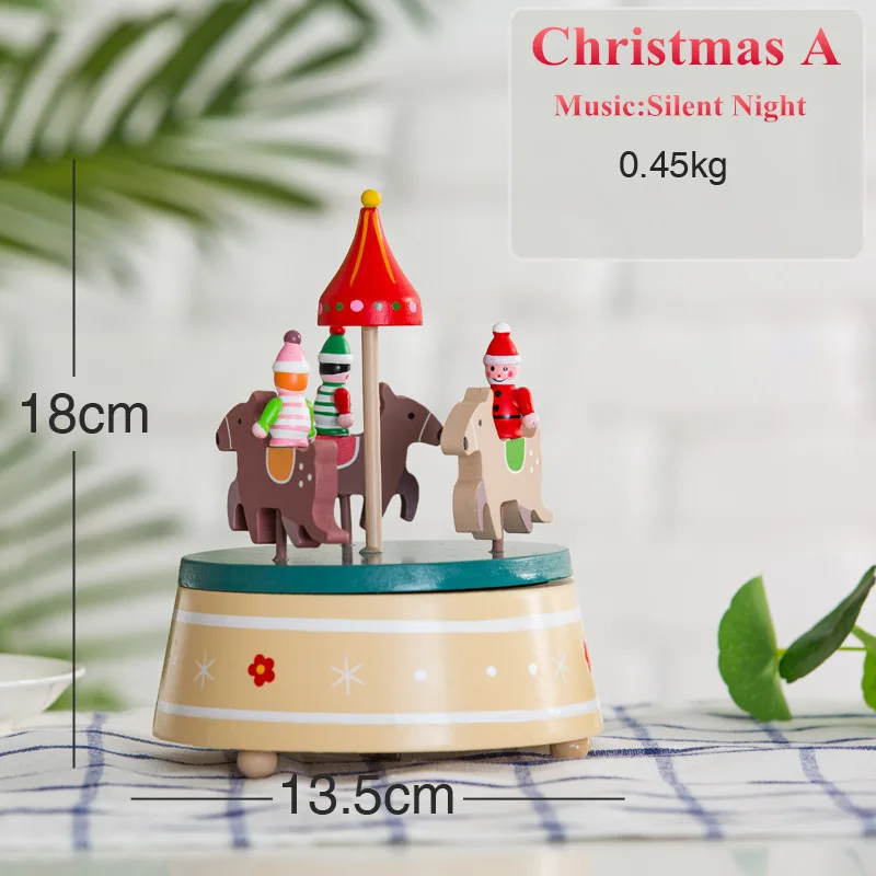 Christmas A 14 Тип деревянная музыкальная шкатулка креативный подарок для детей музыкальное колесо обозрения карусель коробки коробок Navidad украшения для дома - Цвет: Christmas A