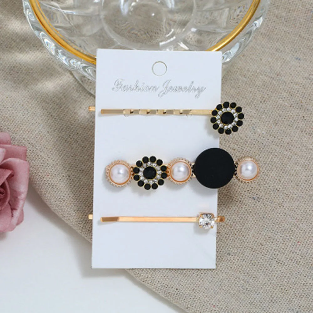 

New 3pcs/1Set Korea Vintage Simulation Women Girls Pearl Hairpins Fashion Hair Accessories Button Simulation Pearl Hair Clips