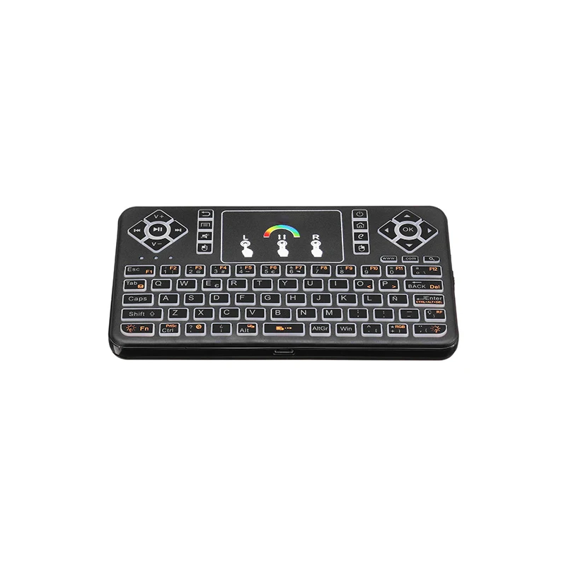 TZ Q9 2 4 ГГц Bluetooth V3.0 Беспроводной клавиатура RGB сенсорная панель с подсветкой для