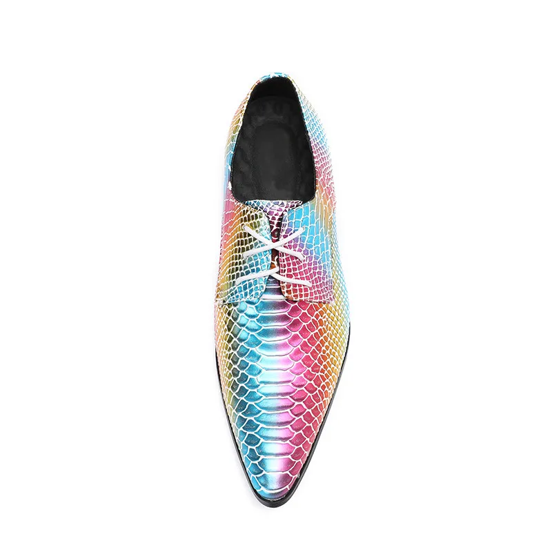 Мужские блестящие кожаные туфли коричневые повседневные из натуральной кожи на
