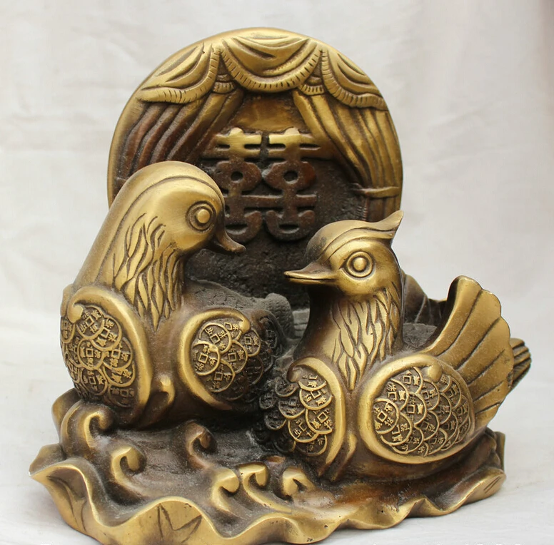 SCY S5755 9 &quotКитайская фэншуй медная мандариновая утка монеты дерево богатства