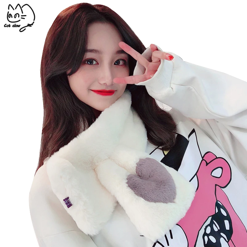 2019 женский зимний шарф из плотного плюша с искусственным кроличьим мехом