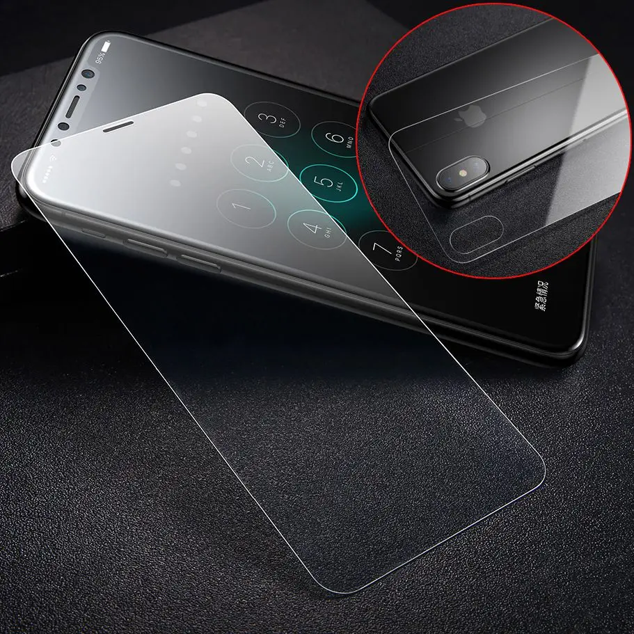 BASEUS мм 0 3 пленка набор (передняя + задняя) для iPhone Xs XR Max закаленное стекло полное