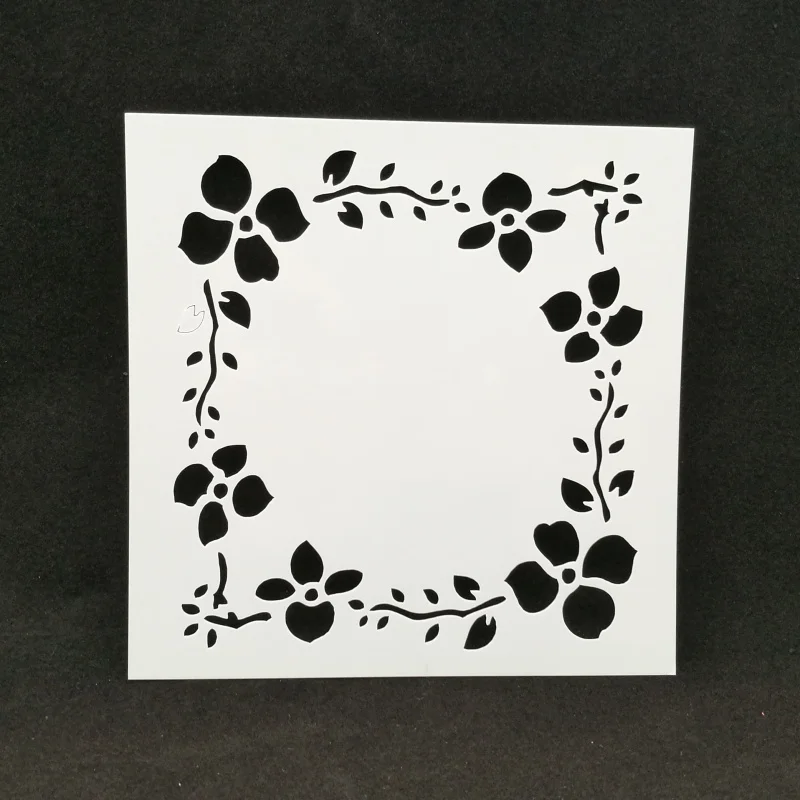 

13*13 Flower square pvc Layering Stencils for Diy scrapbook coloring,painting stencil,home decor diy etc. Product image