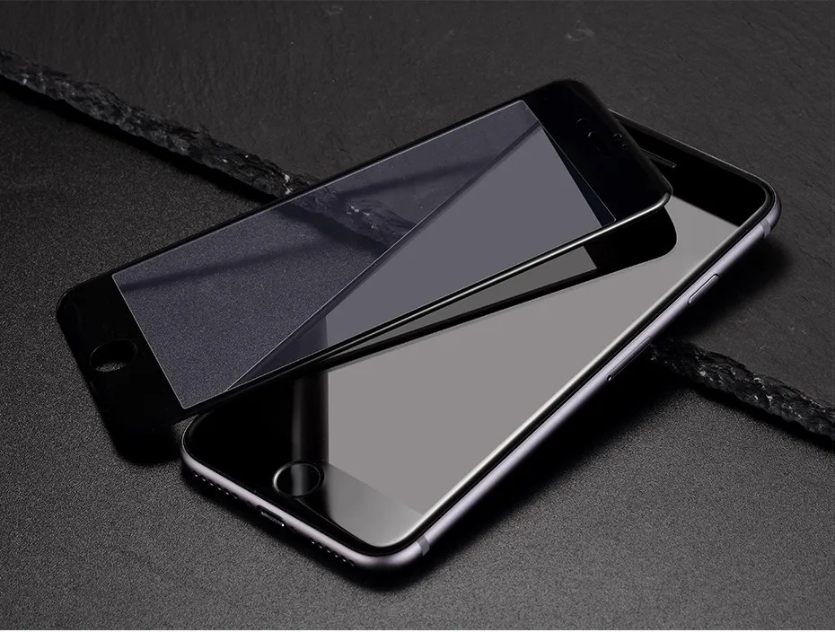 HOCO полное покрытие для стекла, с защитой против царапин пленка для Apple iphone 6 6s белая черная Защитная пленка для iphone 6 6s plus 3D мягкий край
