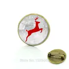 Рождественские олени Белоснежки Броши заколки ювелирные изделия для мужчин и женщин Подарок для ребенка стекло кабошон купол медаль C37