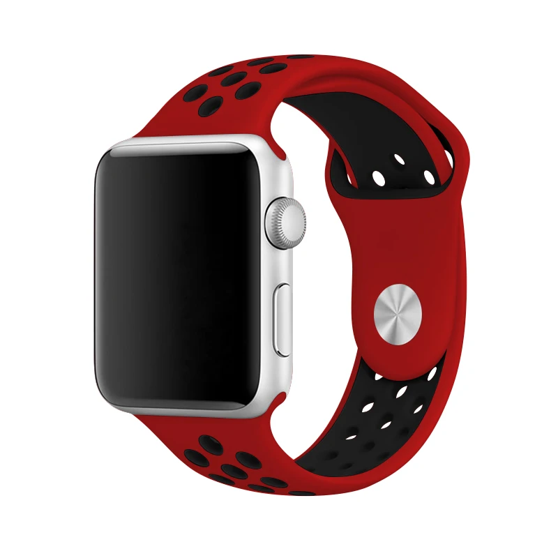 Черный/Вольт ремешок для часов для спортивного ремешка Nike 44 мм 40 мм Apple Watch 4 силиконовый браслет 42 мм 38 мм для Iphone Watch 2+ чехол