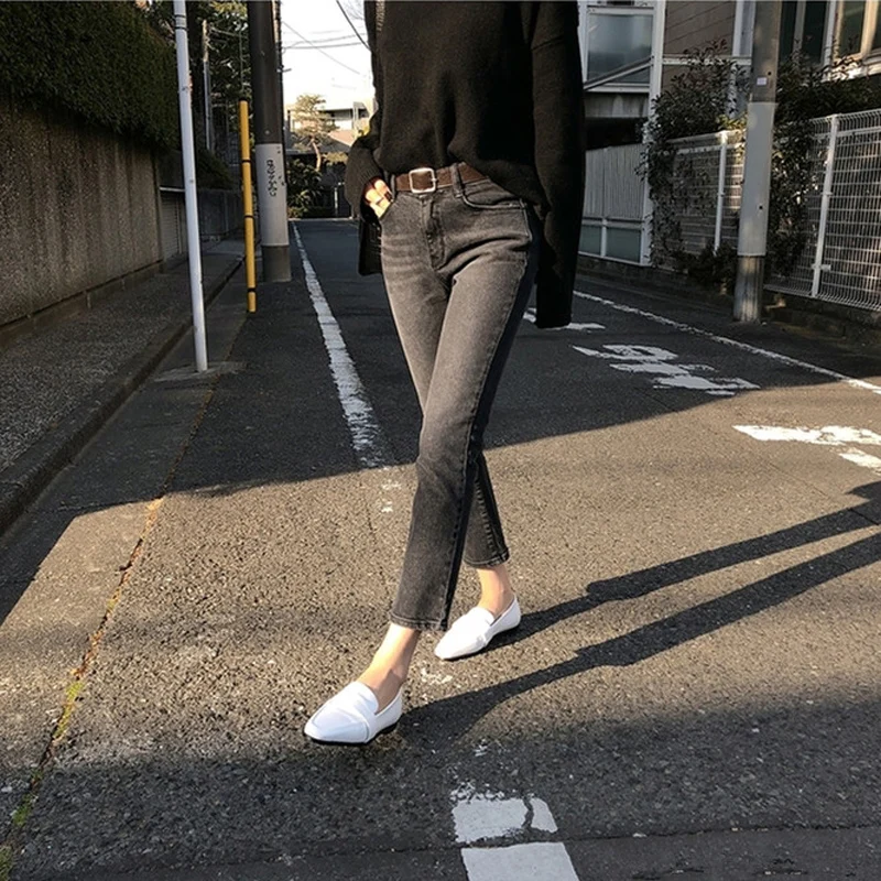 Весна лето легкие вымытые прямые эластичные джинсы женские Джеггинсы классные