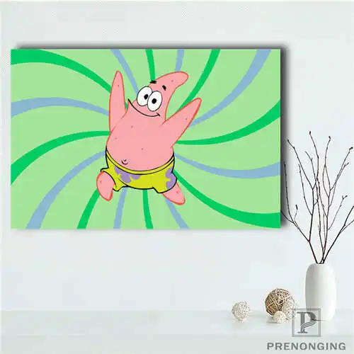 Пользовательские Губка Боб (2) @ печатные плакаты ткань настенные художественные