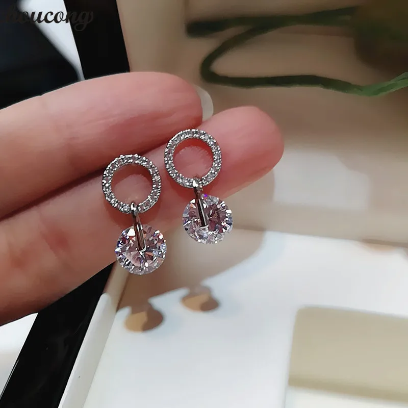 Женские свадебные серьги-подвески choucong вечерние серьги из серебра 925 пробы с