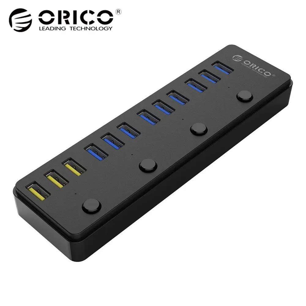 ORICO 60 Вт 12 Порты и разъёмы USB 3 0 концентратор в том числе BC1.2 зарядки 4 Мощность