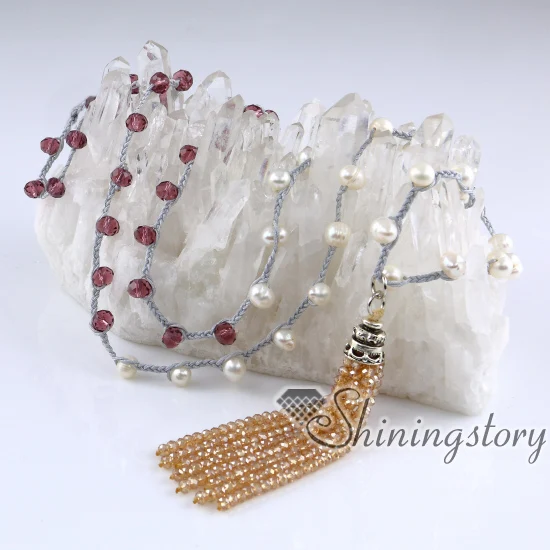 white pearl necklace gypsy jewelry bohemian necklaces tassel long boho freshwater real simple jewellery | Украшения и аксессуары
