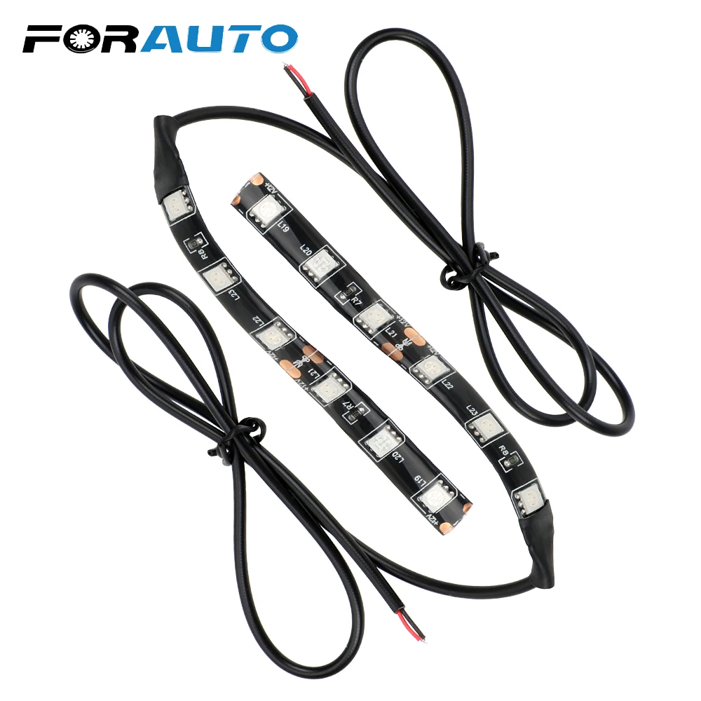 FORAUTO 2 шт. индикатор мигалка Янтарный Мини Гибкий Мотоцикл указатель поворота светильник полоса Универсальный светодиодный 12 В