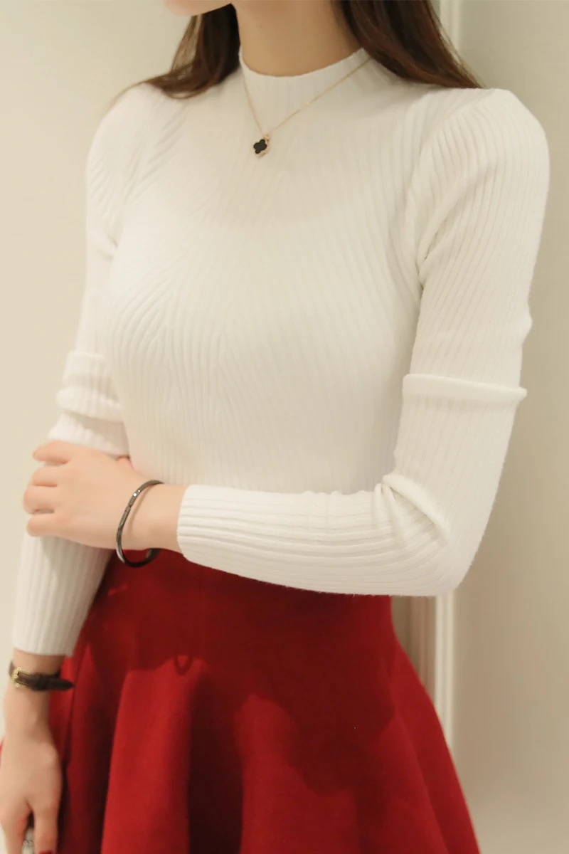 New 2018 autumn winter women's pullover slim fit sweater women fashion basic sweaters free shipping | Женская одежда