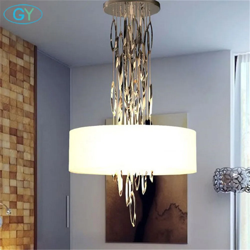 Художественный дизайн современный светодиодный люстр тканевый абажур lumiere