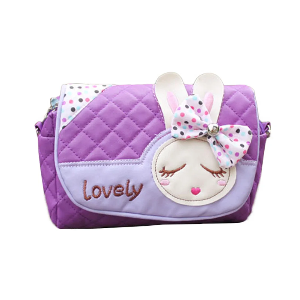 Детская сумка мессенджер с бантиком и кроликом милая кожаная принцессы для