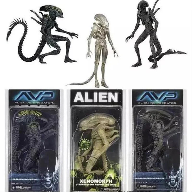 Инопланетянин NECA vs Predator AVP Series Grid Alien Xenomorph полупрозрачная экшн фигурка _ Warrior