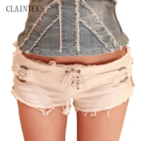 summer short jeans bandage denim shorts women sexy mini hot drawstring shorts