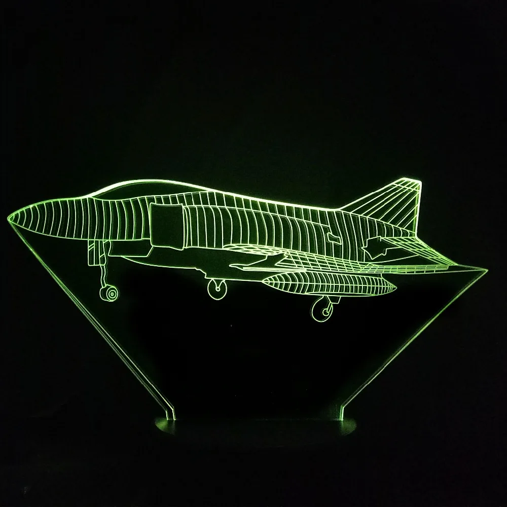 Новинка самолёт 3D светодиодные визуальные Красочные ночники USB ночник лампа для